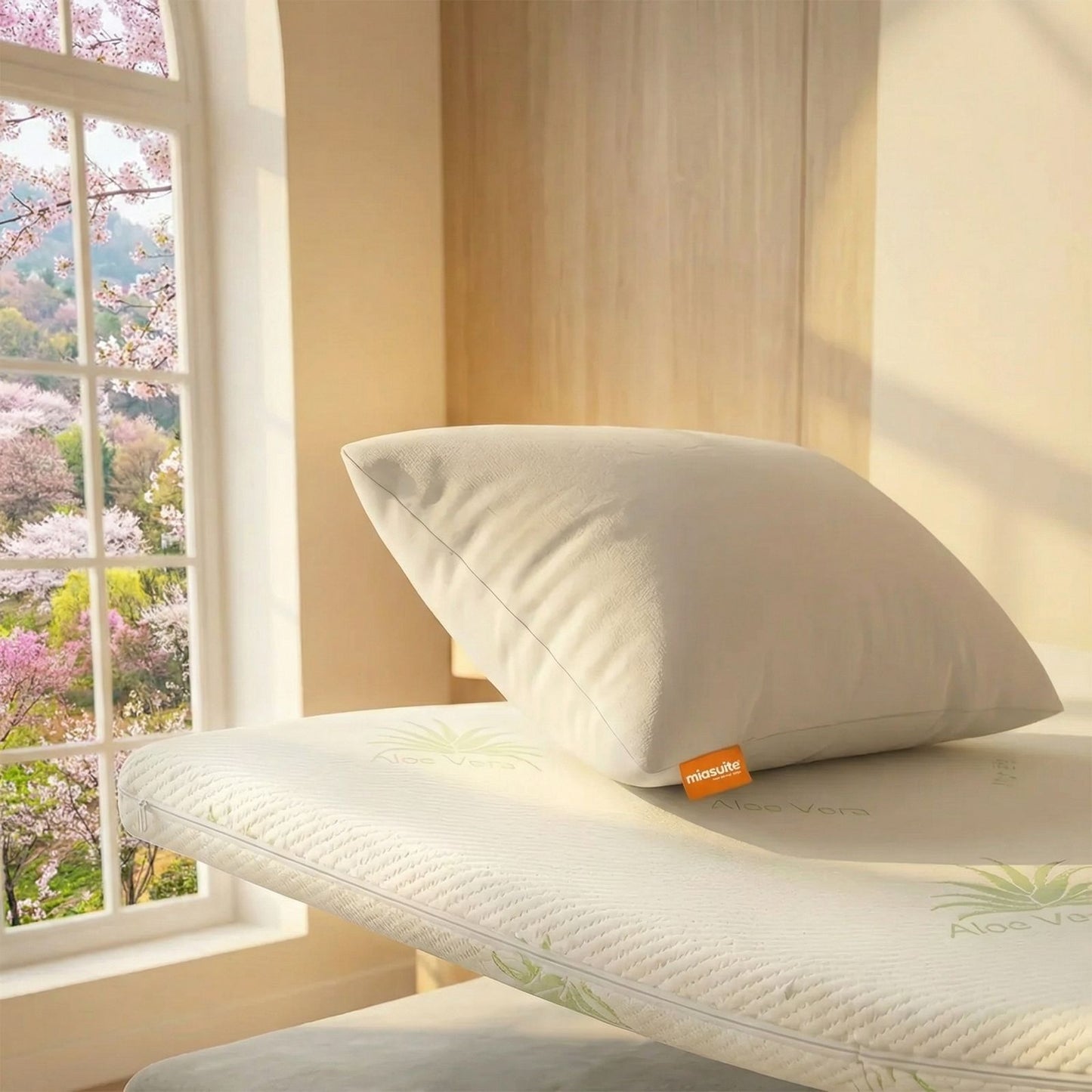 Kit Topper Memory Foam in Aloe Vera e Cuscini Puffo