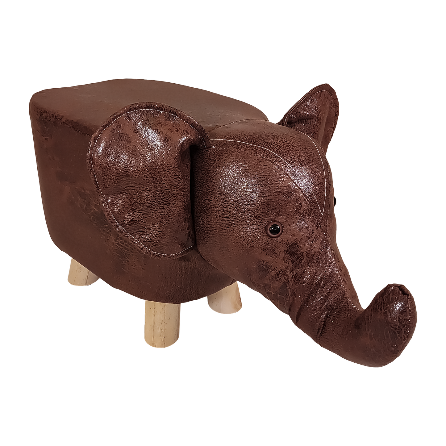 Poggiapiedi Pouf Animali alto 28 cm - Rivestimento Impermeabile, Piedi in Legno