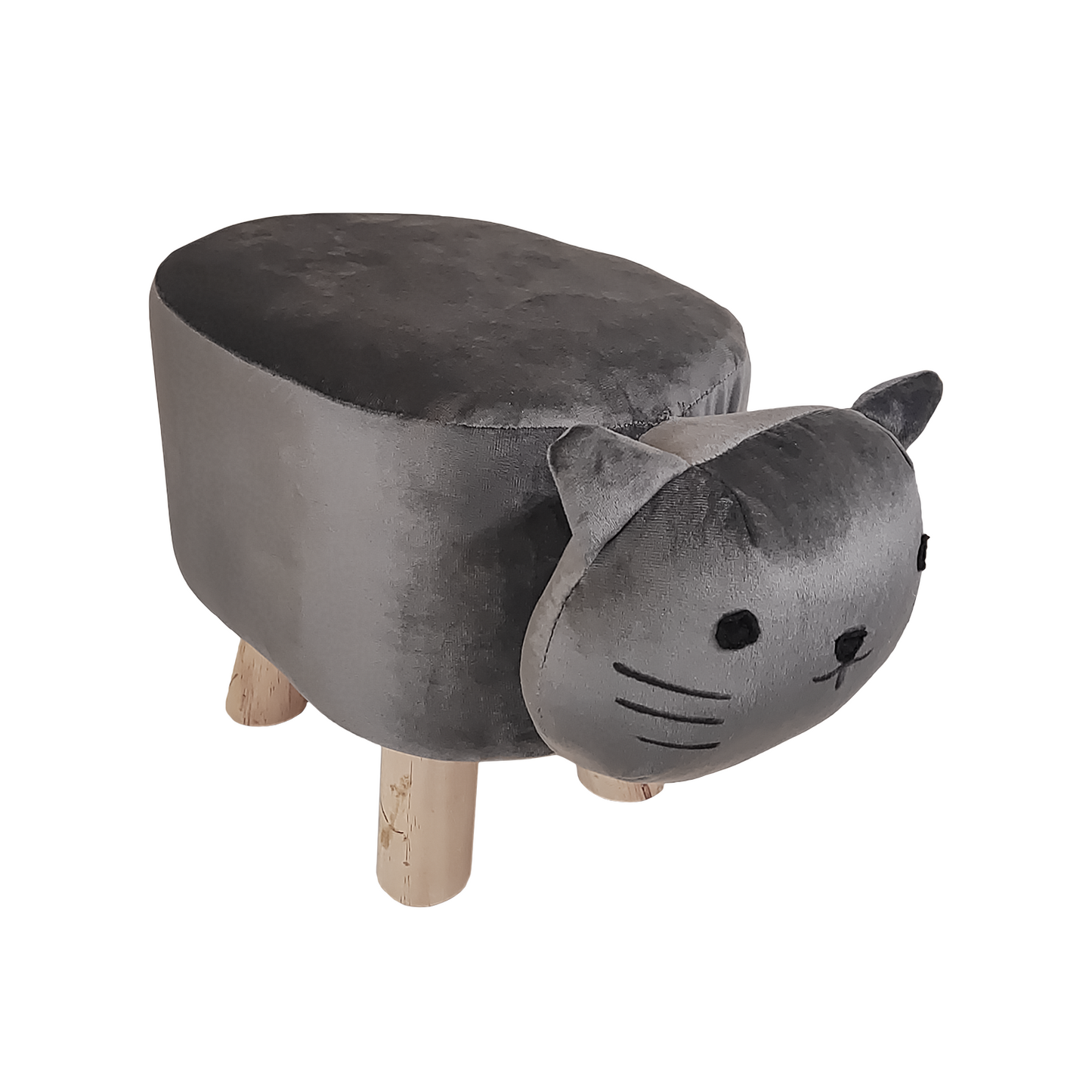 Poggiapiedi Pouf Animali alto 28 cm - Rivestimento Impermeabile, Piedi in Legno