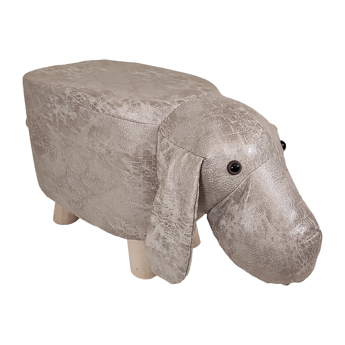 Poggiapiedi Pouf Animali alto 28 cm - Rivestimento Impermeabile, Piedi in Legno