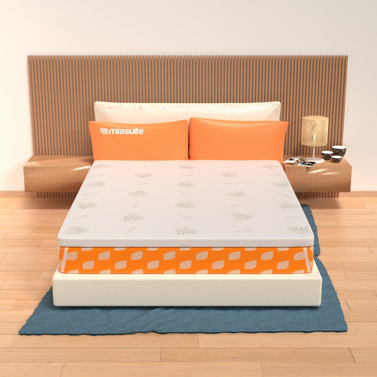 Memory Foam Topper - 8 cm high, cover removable AloeVera