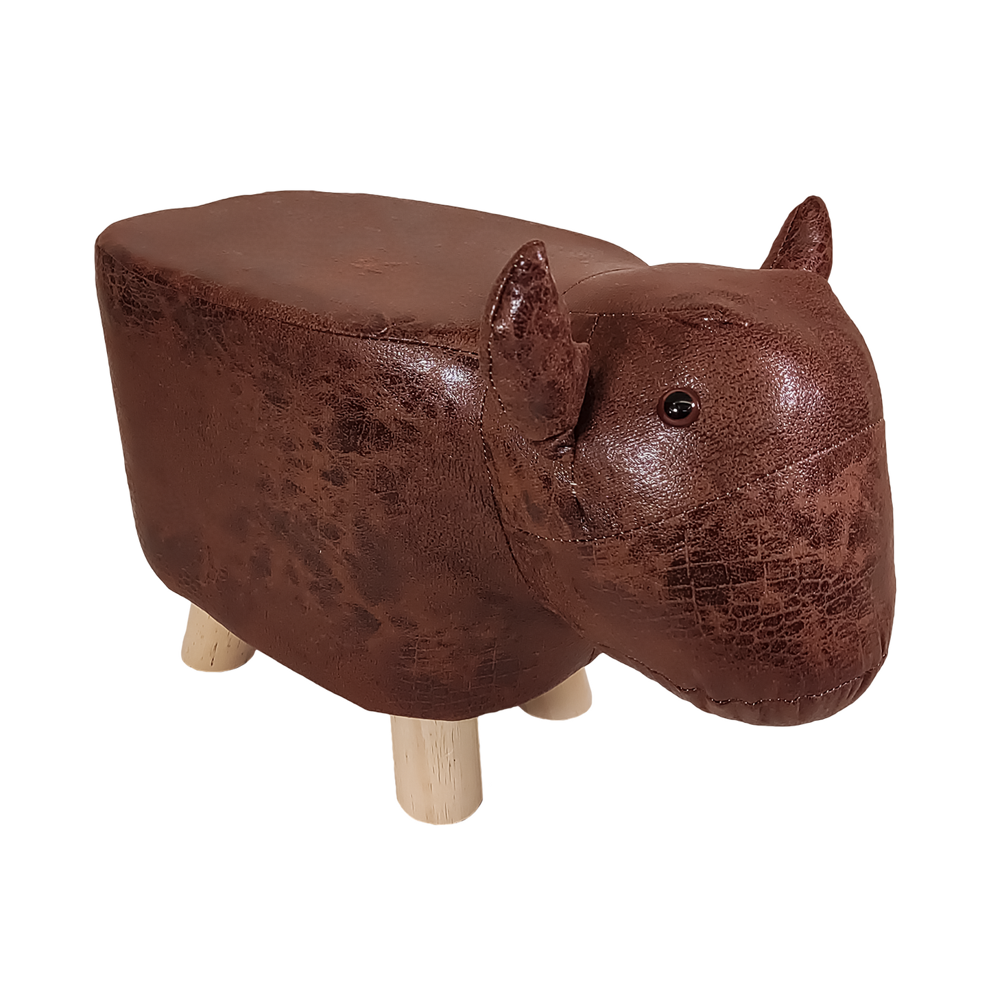 Poggiapiedi Pouf Animali alto 28 cm - Rivestimento Impermeabile, Piedi in Legno