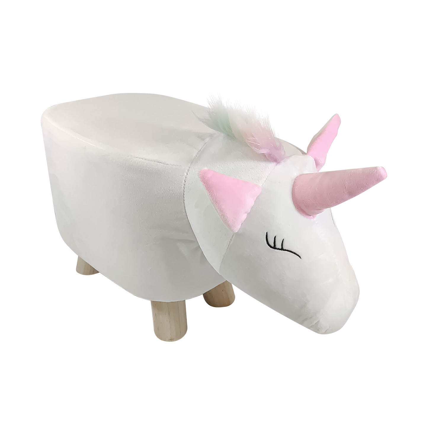 Poggiapiedi Pouf Animali alto 28 cm - Rivestimento Impermeabile, Piedi in Legno