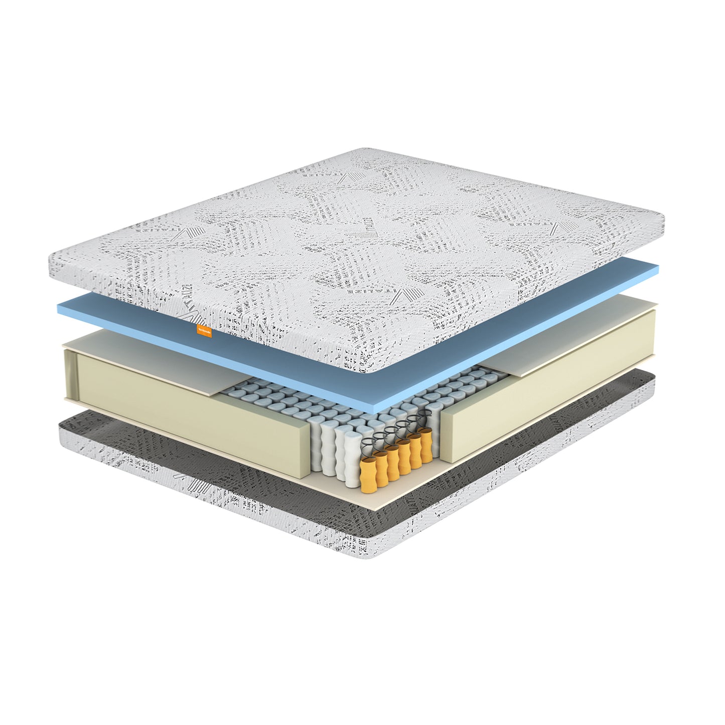 Materasso Ibrido Sfoderabile con Molle Insacchettate e Memory, Alto 25 cm | Vitalize Hybrid