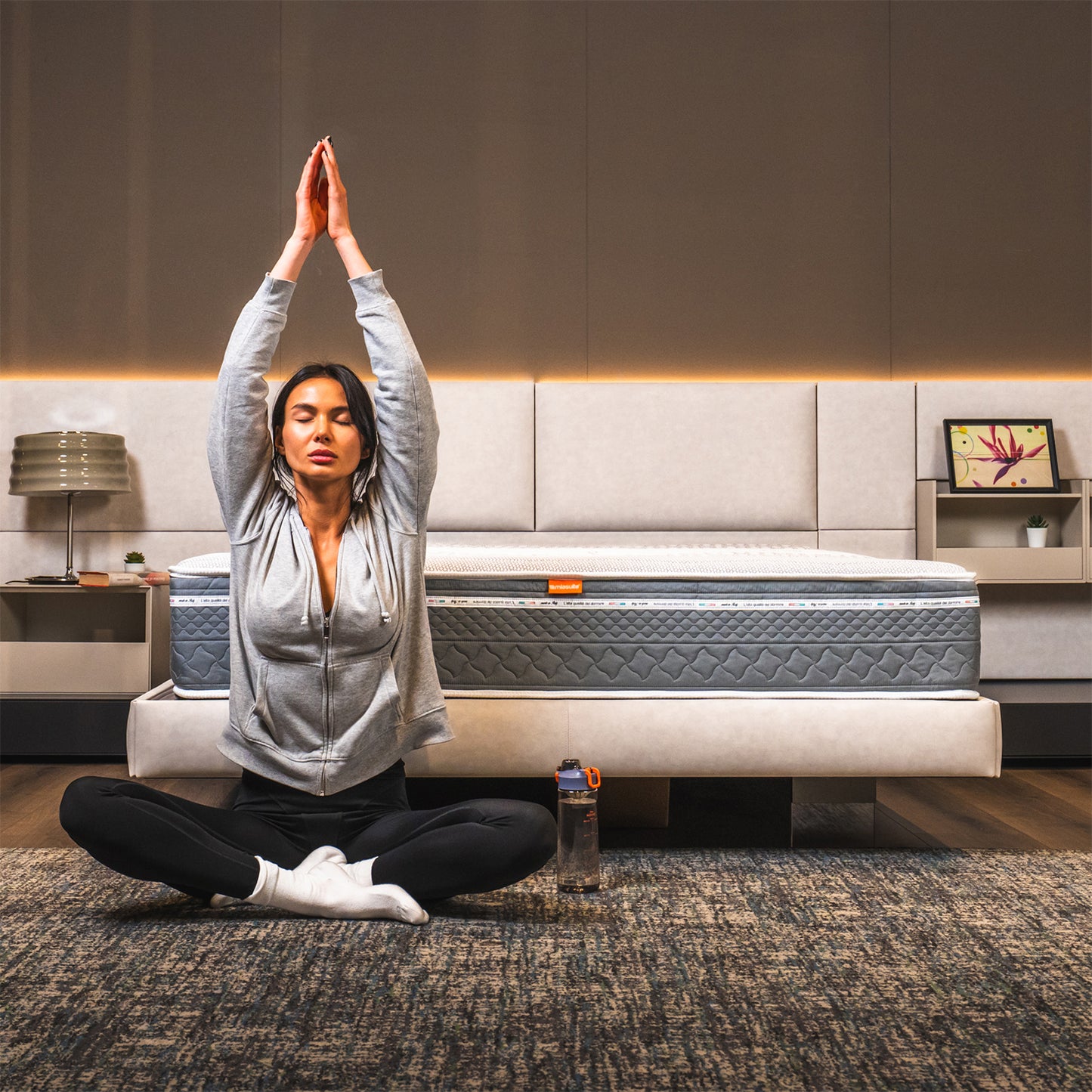 Pocket Spring and Memory Mattress, 25 cm high - Carbon Covering. | Zefiro