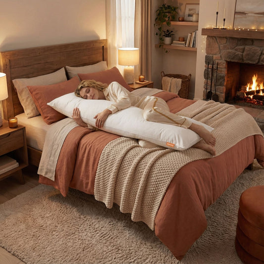 Offerta di Natale: Cuscino Hug 40x145 cm lungo per Sostenere Schiena, Fianchi e Addome.