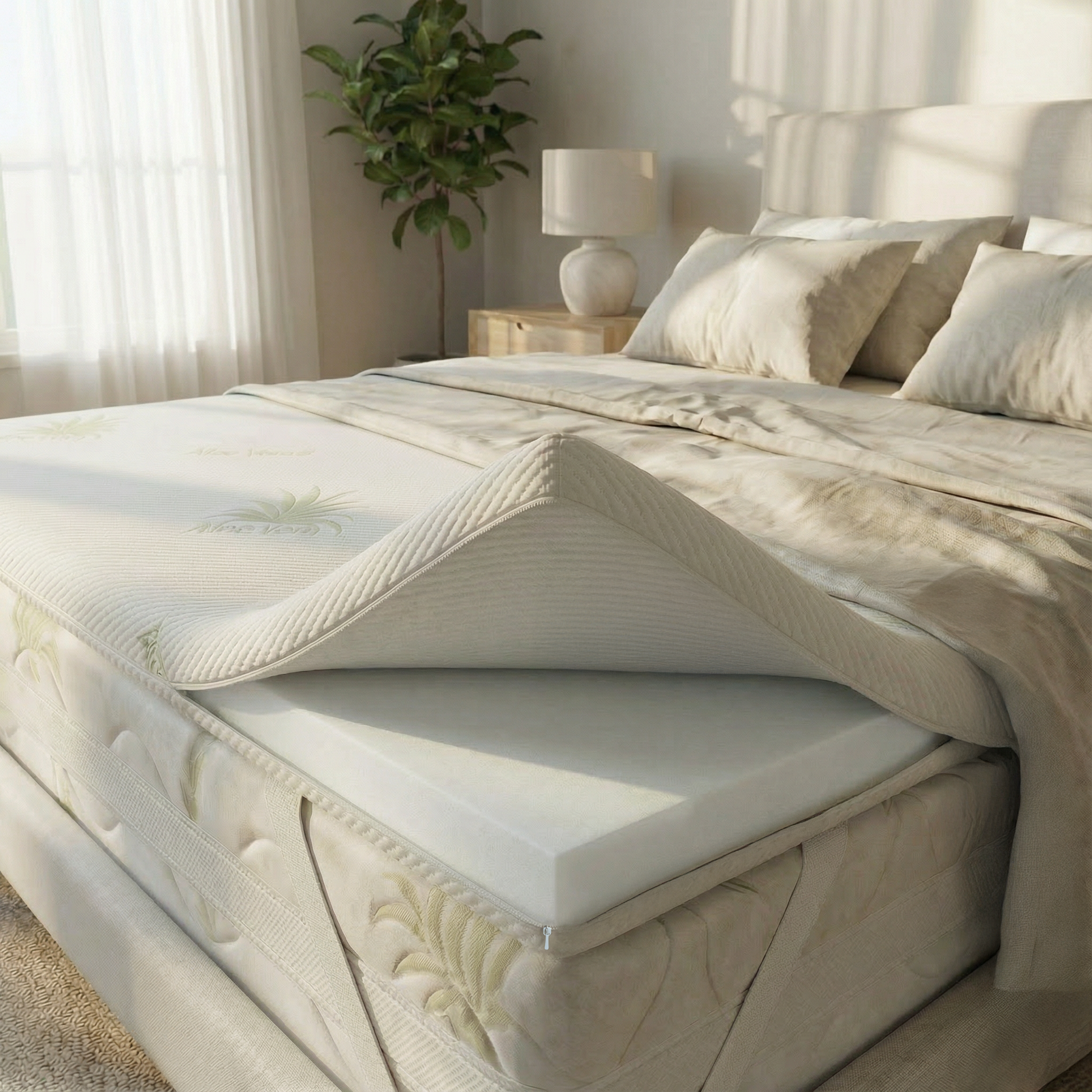 Kit topper + cuscini puffo dettaglio sfoderabile