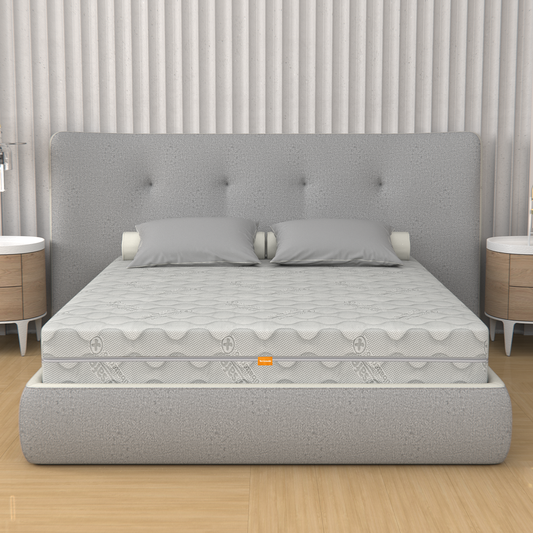 Materasso Sfoderabile Memory Foam e Molle Insacchettate, alto 25 cm - Ortopedico, Rivestimento Silver - Box System, 100% Made in Italy | Sensation