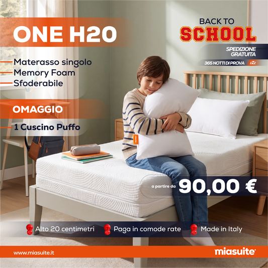 Back to School: Materasso Memory Singolo + Cuscino Puffo