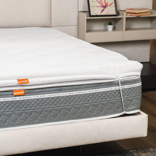Topper Memory Foam - alto 5 cm, a portanza differenziata, sfoderabile | One H5